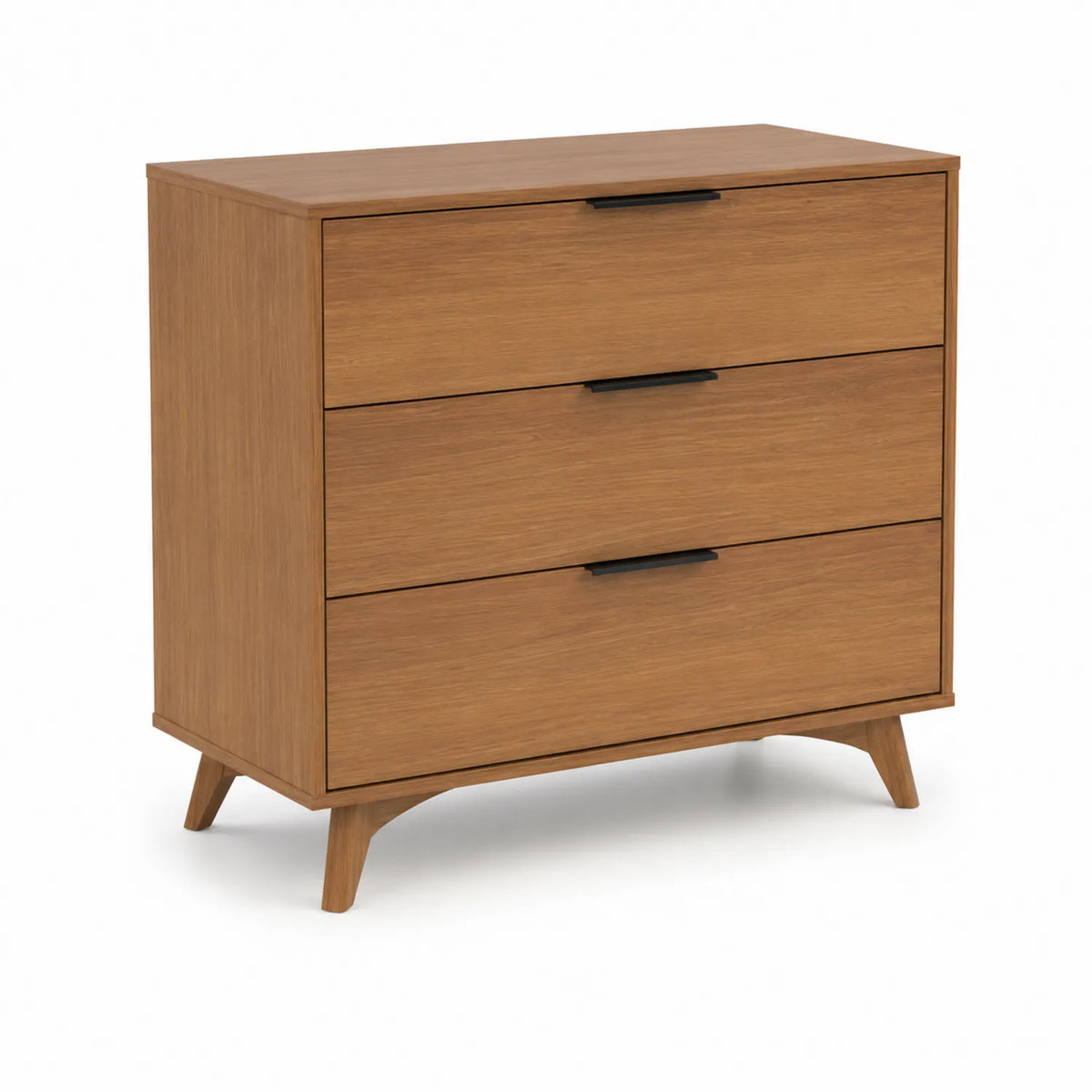 Cassettiera in legno con 3 cassetti rovere massello