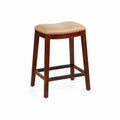 Sgabello da bar in legno e ecopelle Beige 75cm