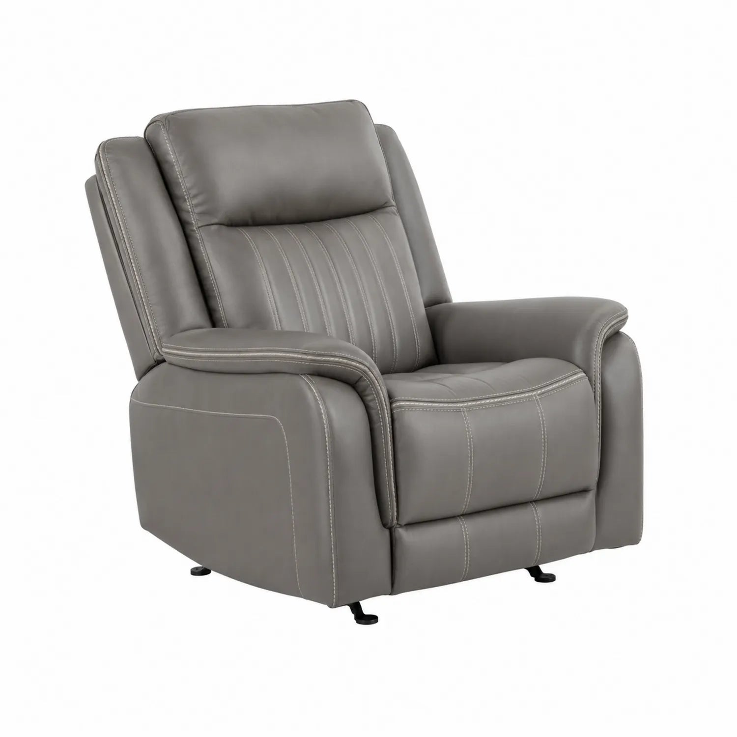 Poltrona reclinabile in Ecopelle Grigia 98x85x103 cm
