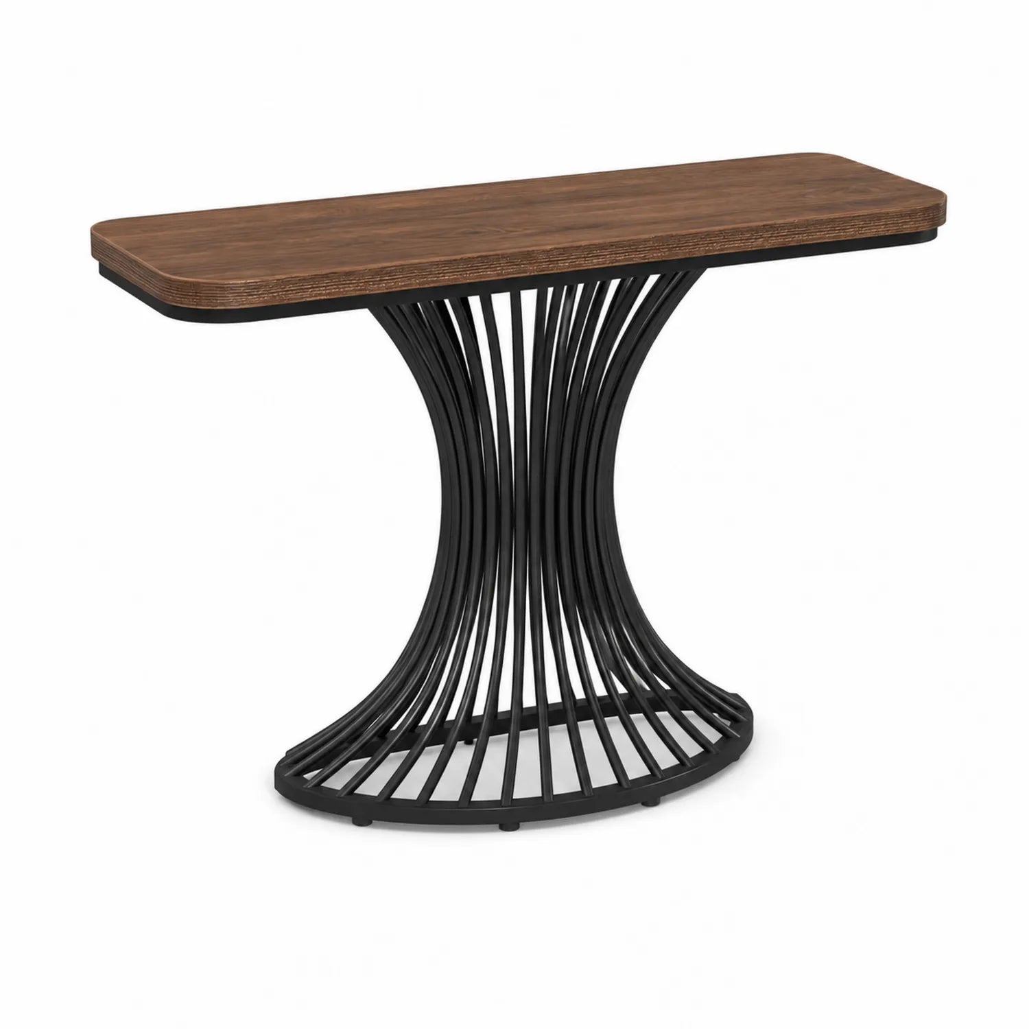 Consolle in Legno di Noce e Metallo Nero 120x40x80 cm