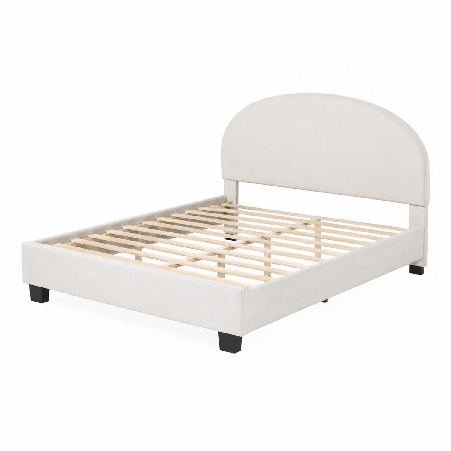 Letto matrimoniale in legno e tessuto 200x160 cm