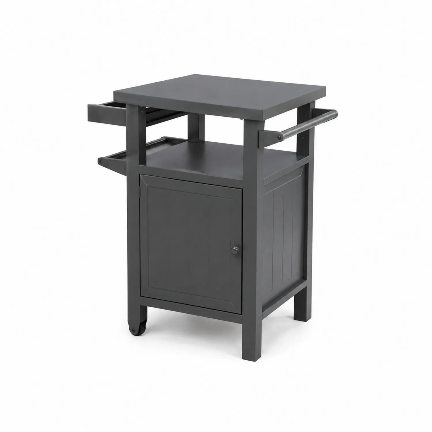 Carrello da Cucina in MDF Grigio con Ruote