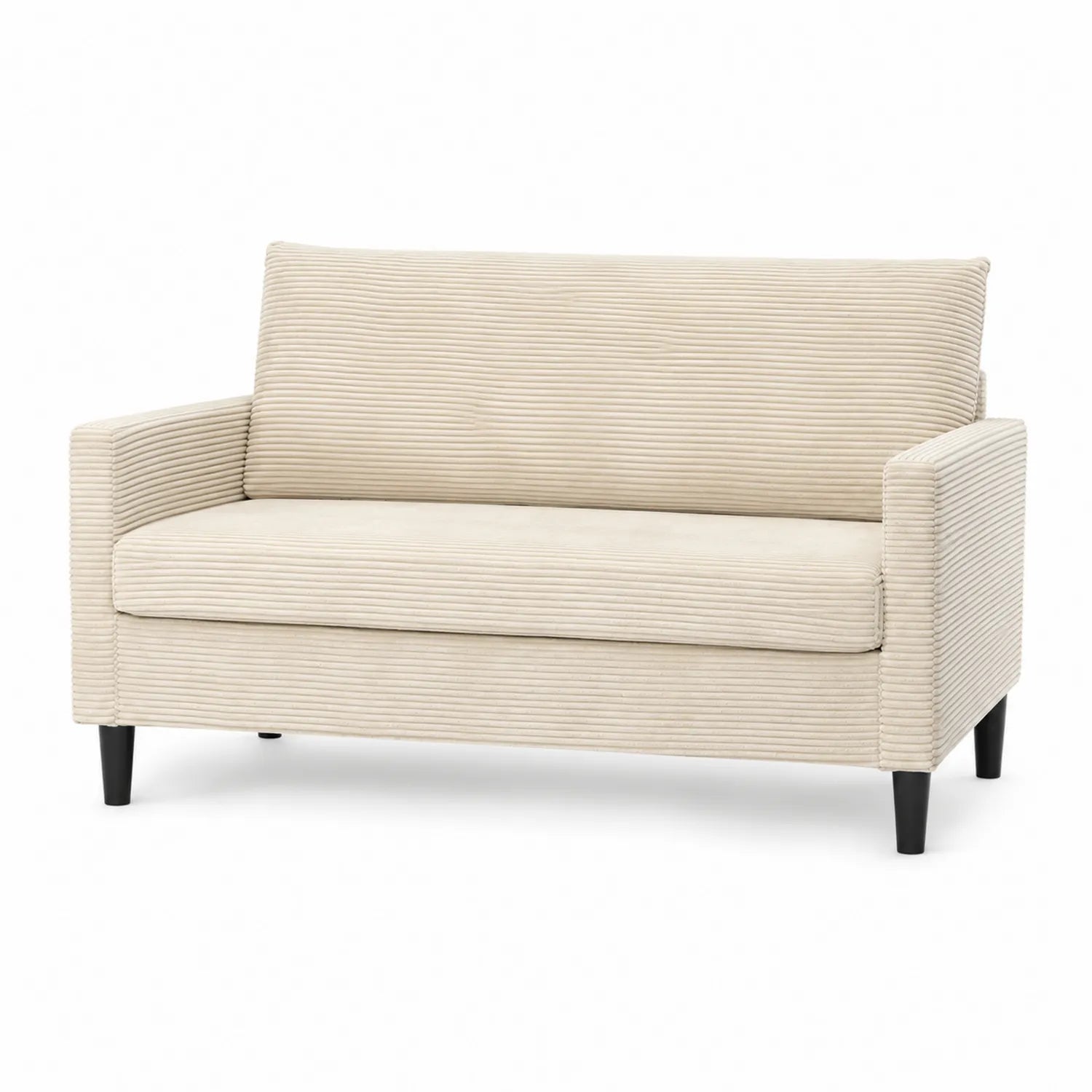 Divano 2 posti in tessuto a coste beige 150x85x75 cm