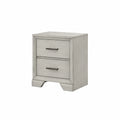 Comodino in Legno con 2 Cassetti Color Cenere