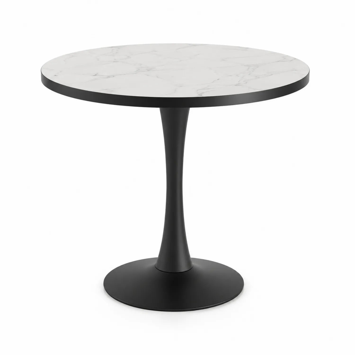 Tavolo rotondo in marmo con base in metallo, diametro 100 cm