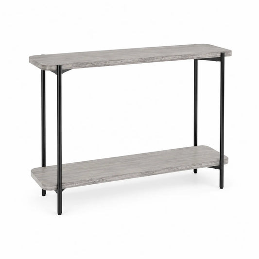 Tavolo Consolle Rettangolare in MDF e Metallo 120x30x80 cm