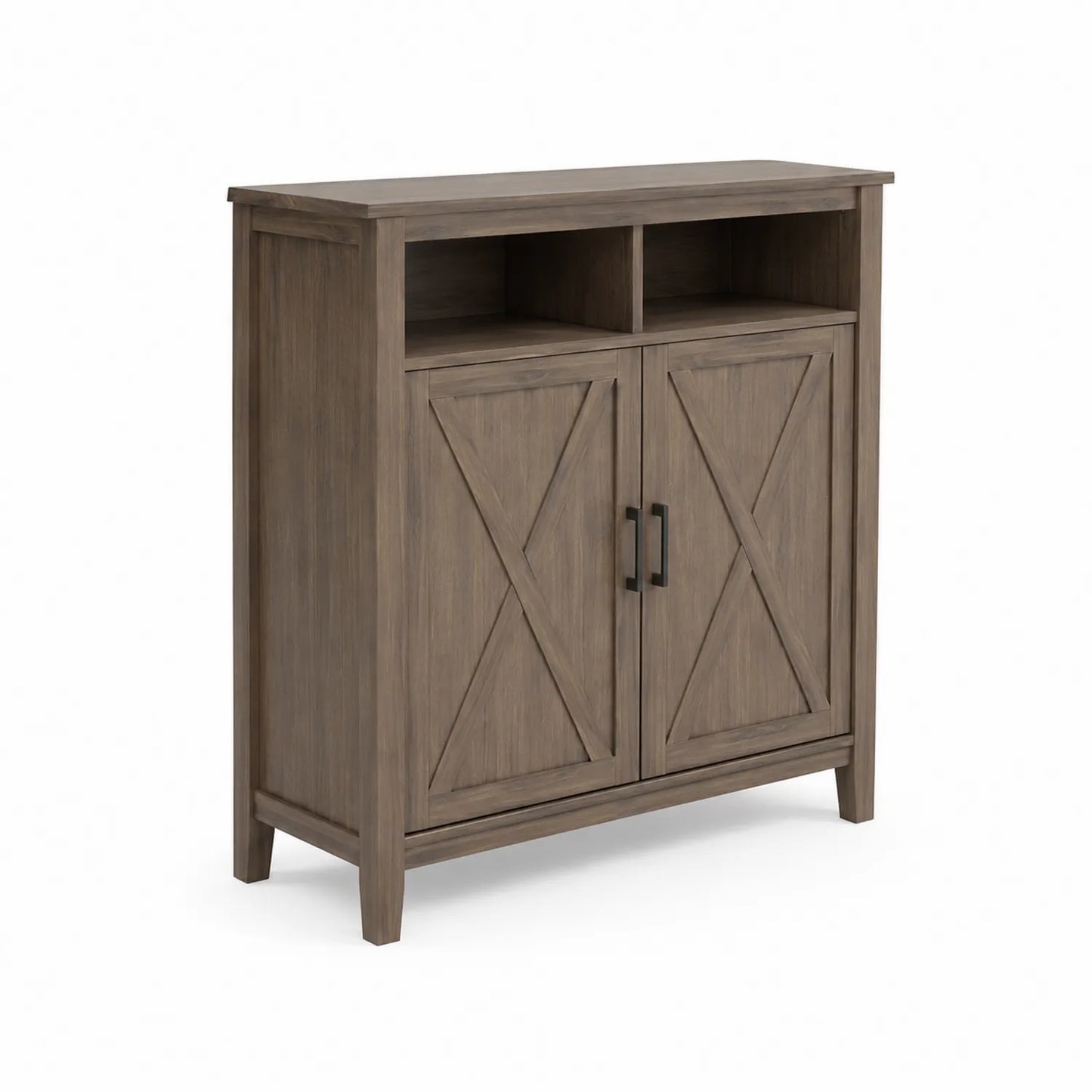 Credenza in Legno a 2 Ante con Maniglie in Metallo