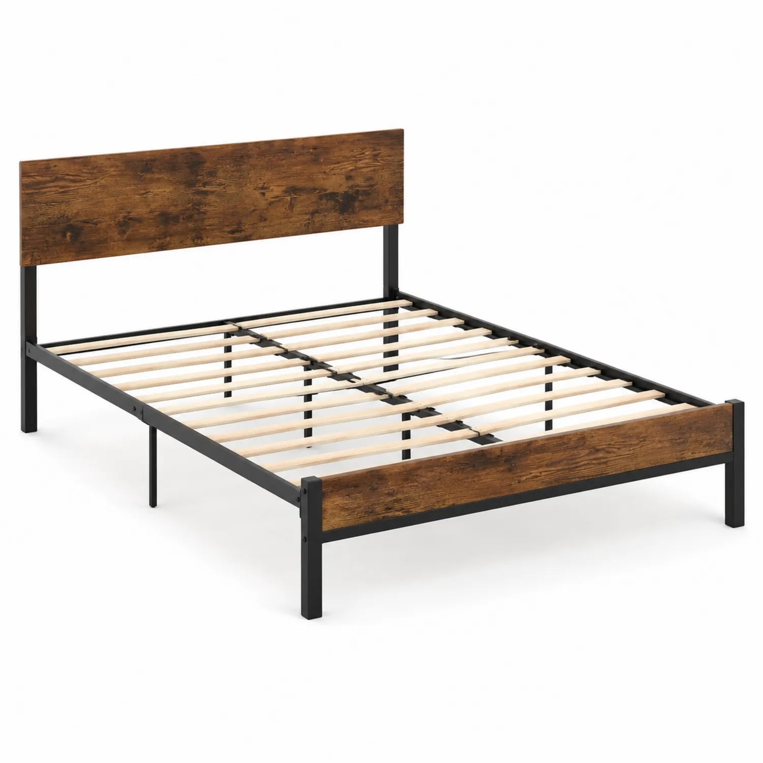 Letto matrimoniale in metallo e legno 200x160 cm