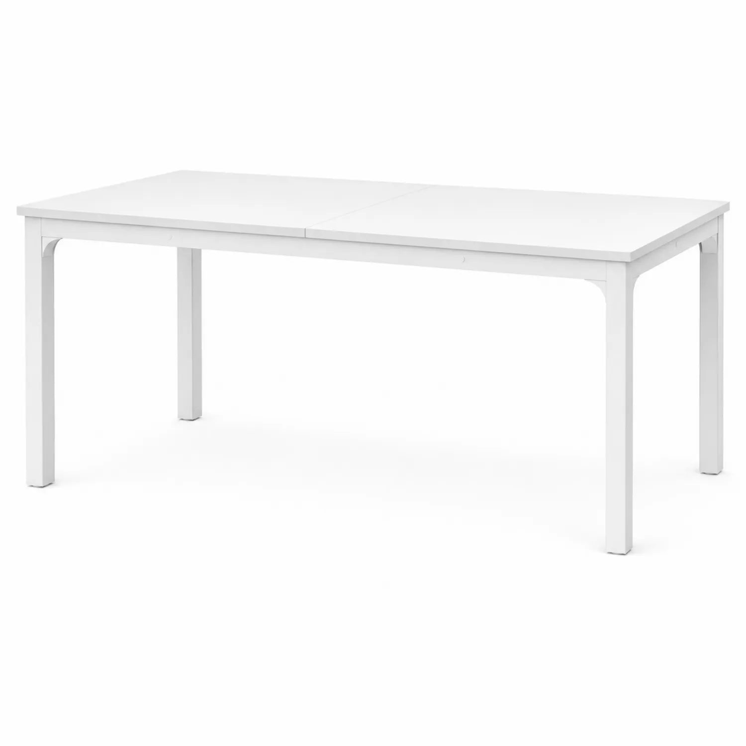 Tavolo da pranzo rettangolare in legno e metallo bianco