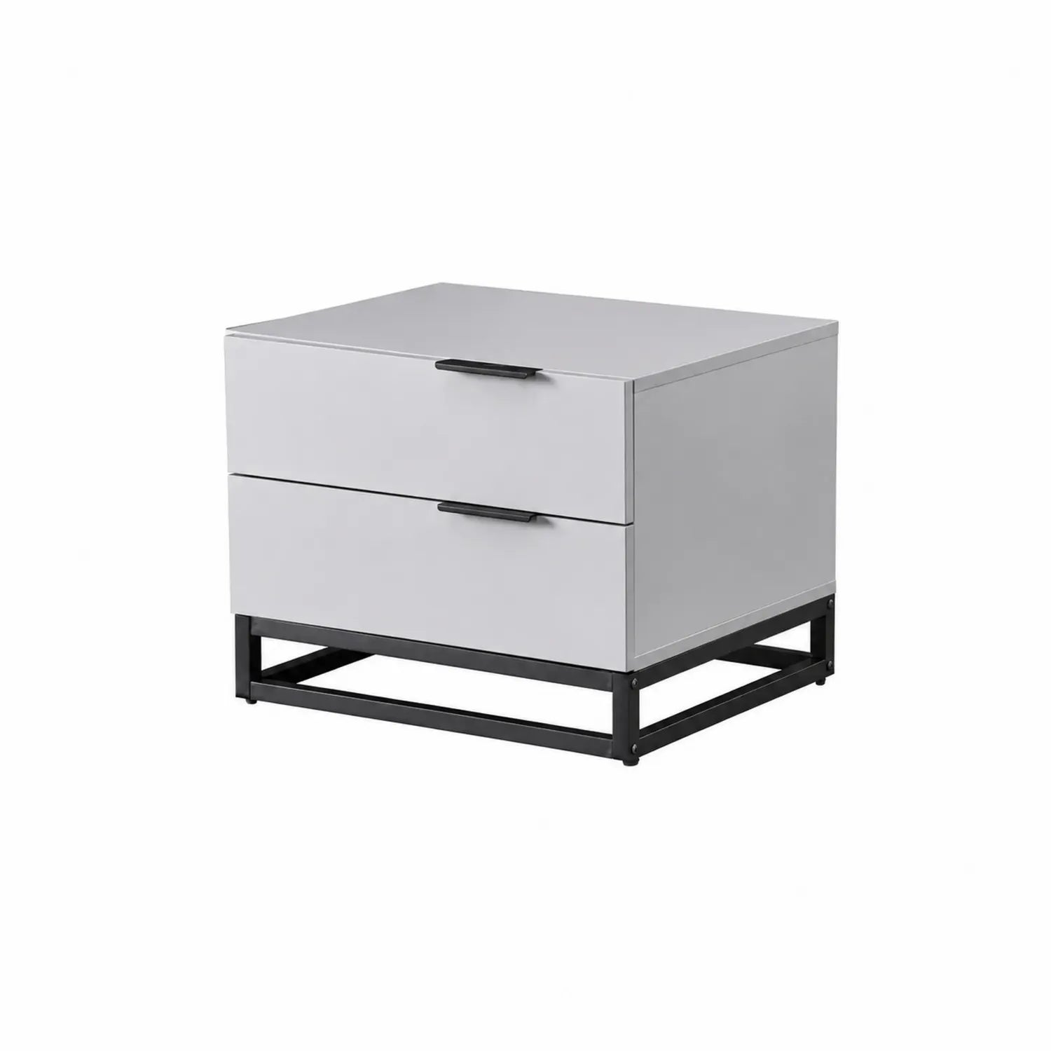 Comodino in metallo e MDF con 2 cassetti 50x40x45 cm