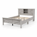 Letto Singolo in Legno Massello Grigio con Mensola Integrata