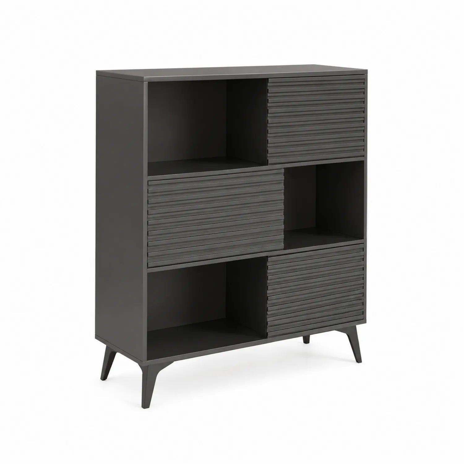 Libreria in Legno Composito Grigio 90x120x35cm
