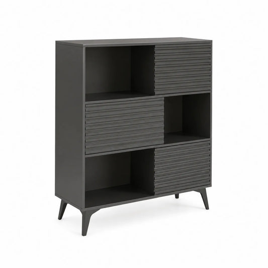 Libreria in Legno Composito Grigio 90x120x35cm